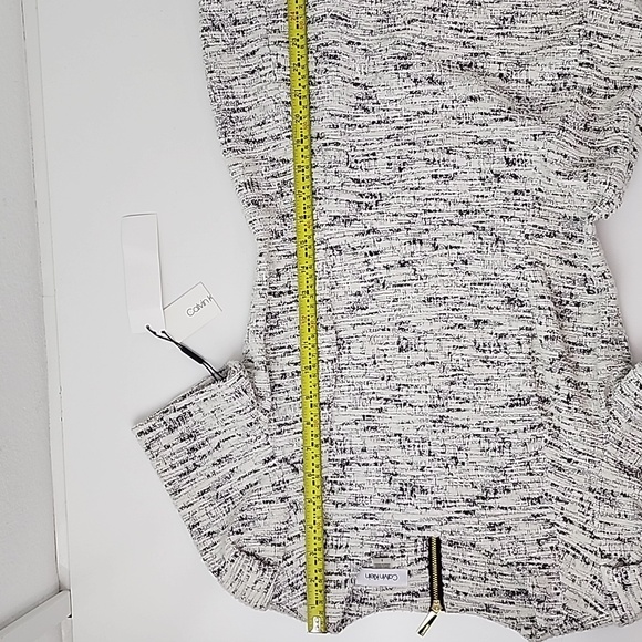 Calvin Klein Tweed Sheath Dress White Gray Black Size 8 - Picture 15 of 16